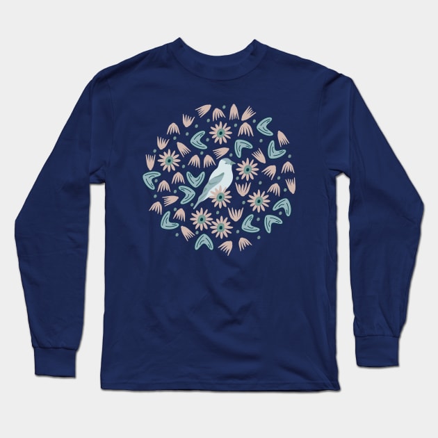Goldfinch (Arctic) Long Sleeve T-Shirt by Cascade Patterns
